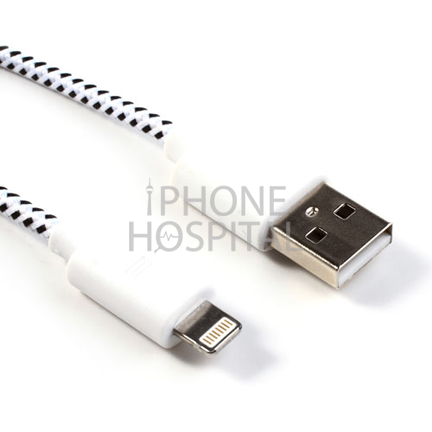 Lightning auf USB Kabel 3m Weiß Geflochten für iPad 4 / 5 / 6 / iPad mini 1 / 2 / 3