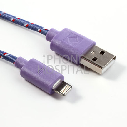 Lightning auf USB Kabel 3m Lila/Violett Geflochten für iPhone 5 / 5C / 5S / 6 / 6 Plus